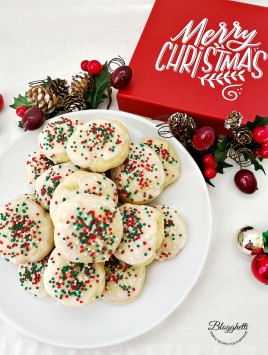 Italian Christmas Cookies on plate with holiday decor