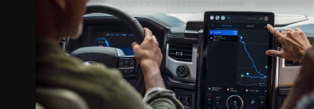 dashboard view of a Ford