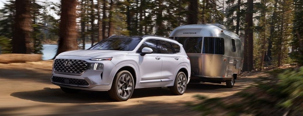 2021 Hyundai Santa Fe towing a trailer