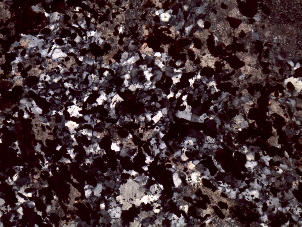 Graphite schist, crossed polars