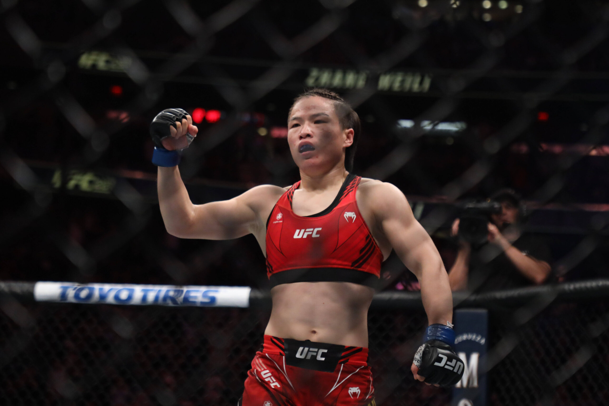 Zhang Weili after dethroning Carla Esparza at UFC 281 this past November.