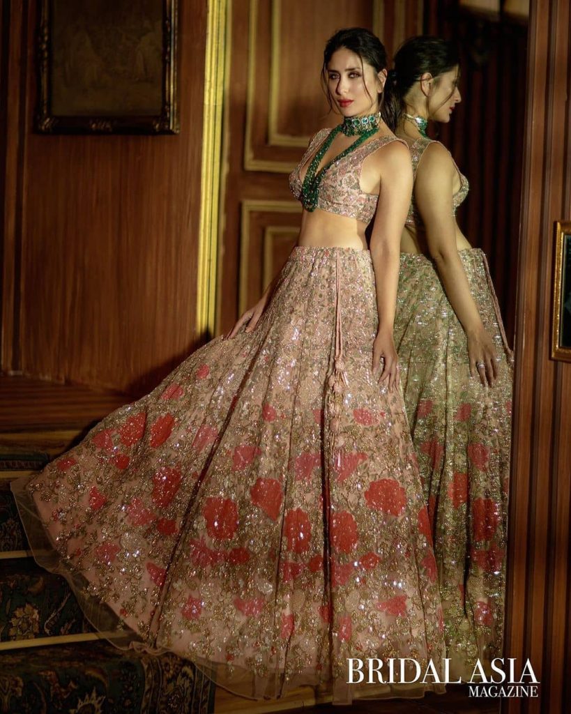 Kareena in beige colour lehenga