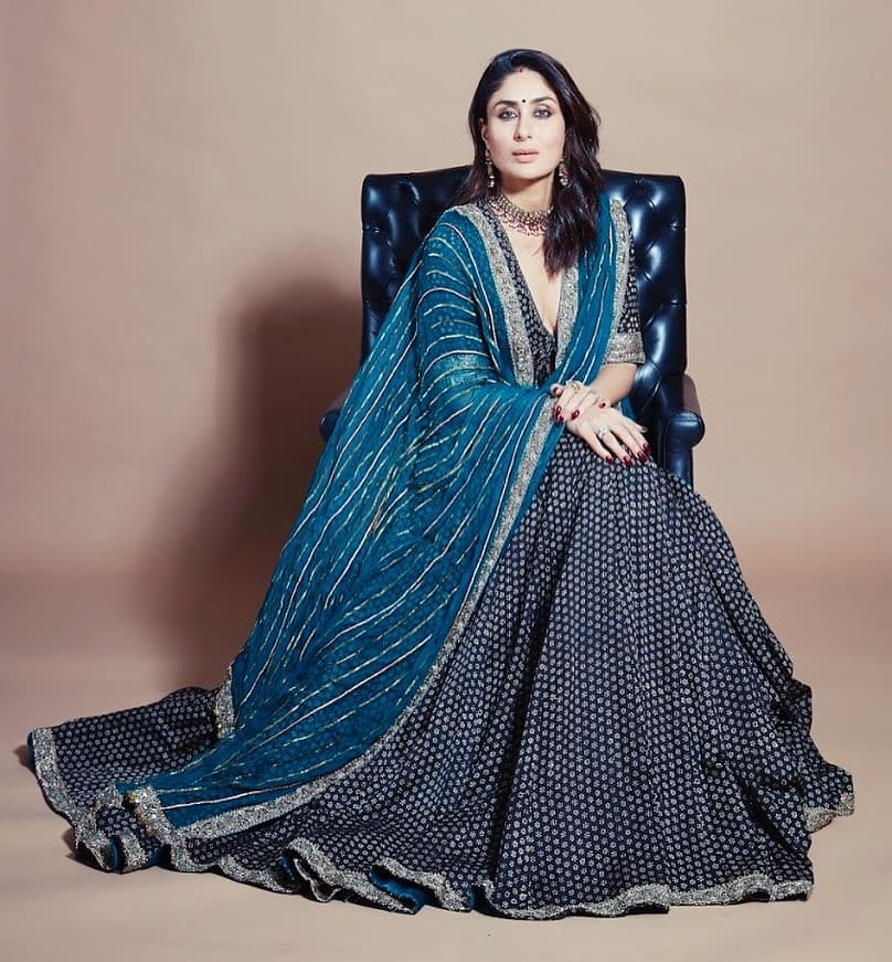 Kareena in Blue colour Lehenga