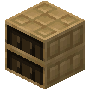 Chiseled Bookshelf item icon from Minecraft, used to depict the amount of chiseled bookshelves required to build the Minecraft  chiseled bookshelf pixel art.