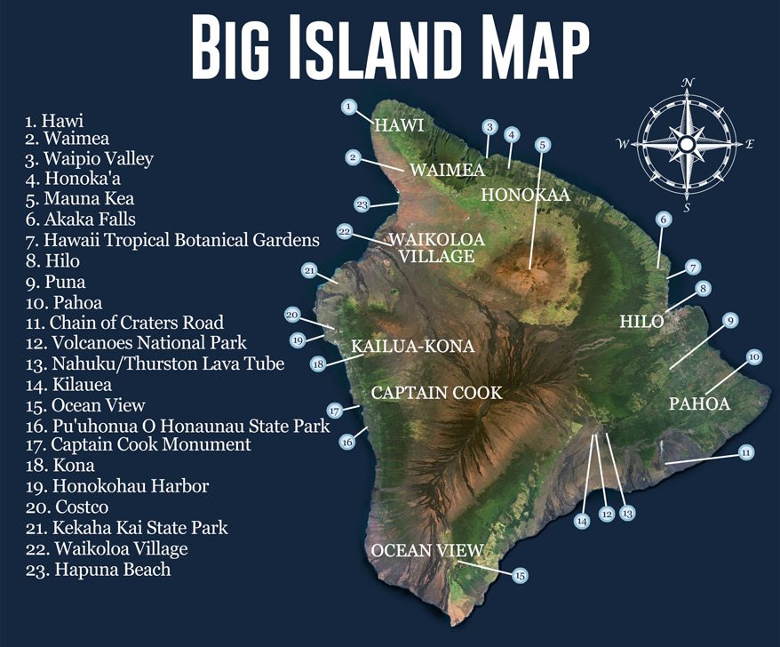 Map Island Of Hawaii - Edyth Haleigh