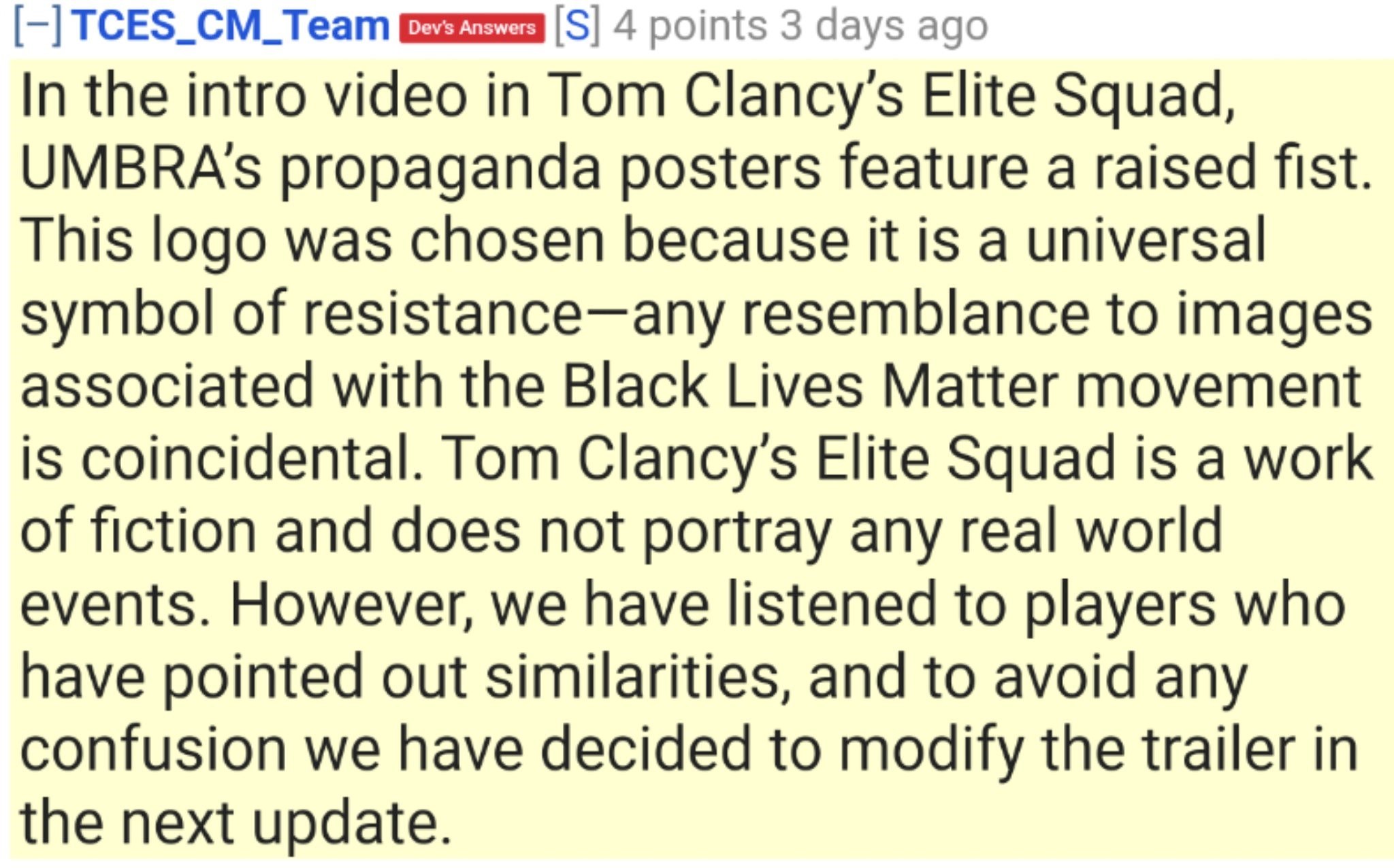 Ubisoft's Tom Clancy's Elite Squad Removes 'Black Power' Imagery After Being Accused of Casting Black Lives Matter Protestors As Villains