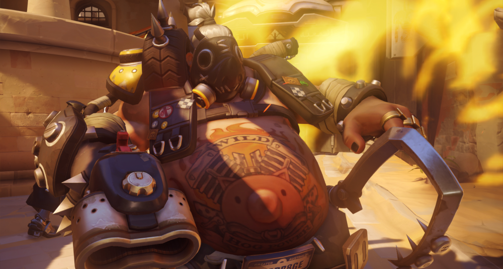 Roadhog trundles through the battlefield via Overwatch (2016), Blizzard Entertainment