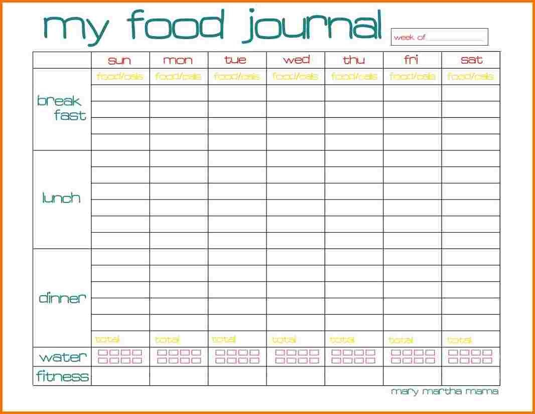 Free Printable Food Log And Calorie Counter - Printable Templates