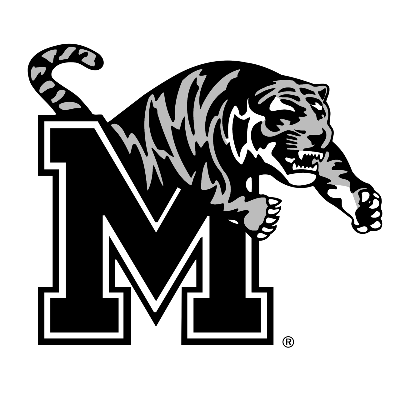 Memphis Tigers Logo Black and White – Brands Logos