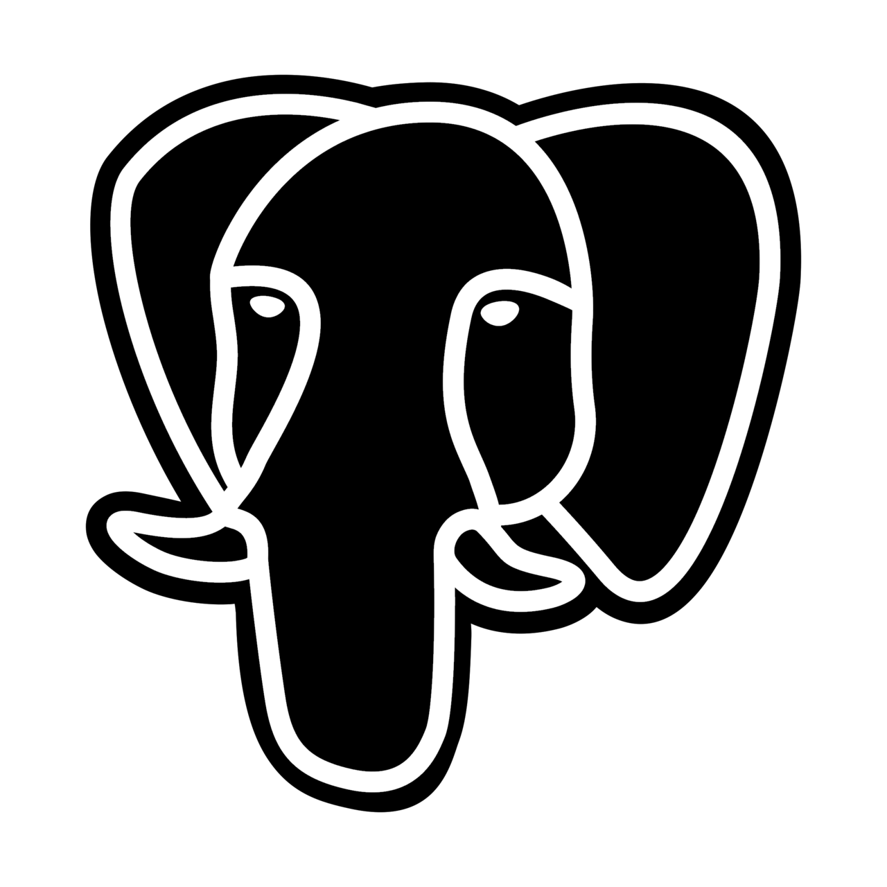 PostgreSQL Inc Logo Black and White – Brands Logos