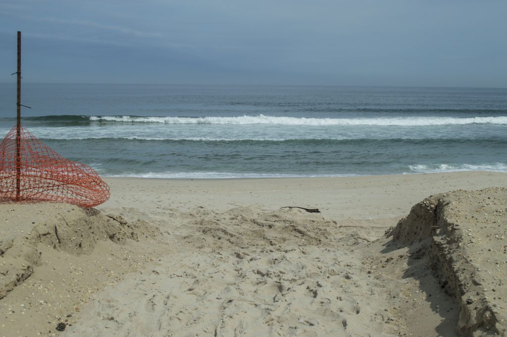 The beach entrance at 7th Avenue, Normandy Beach, after sand was delivered May 11, 2016. (Photo: Daniel Nee)