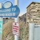 The entrance to Brick Beach III, noting parking fees required during the beach season. (Photo: Shorebeat)