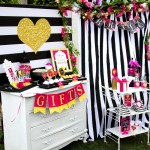 Modern Black and White Striped Bridal Shower