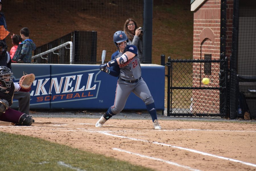 Taylor Wolfgang ‘21 drove in two runs during the team’s first Patriot League game against Colgate.