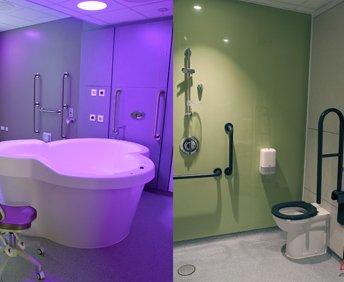 A birthing pool and wet room at the Rosie birth centre