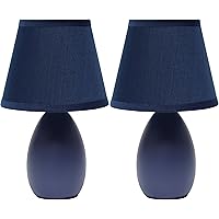  2-Pack Simple Designs Mini Egg Oval Ceramic Table Lamp (Black) 