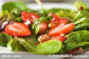 Baby Spinach and Strawberry Salad with Maple Dressing