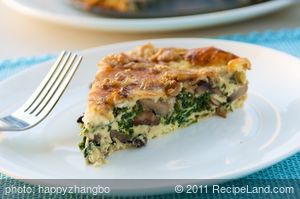 Crustless Spinach and Mushrooms Quiche