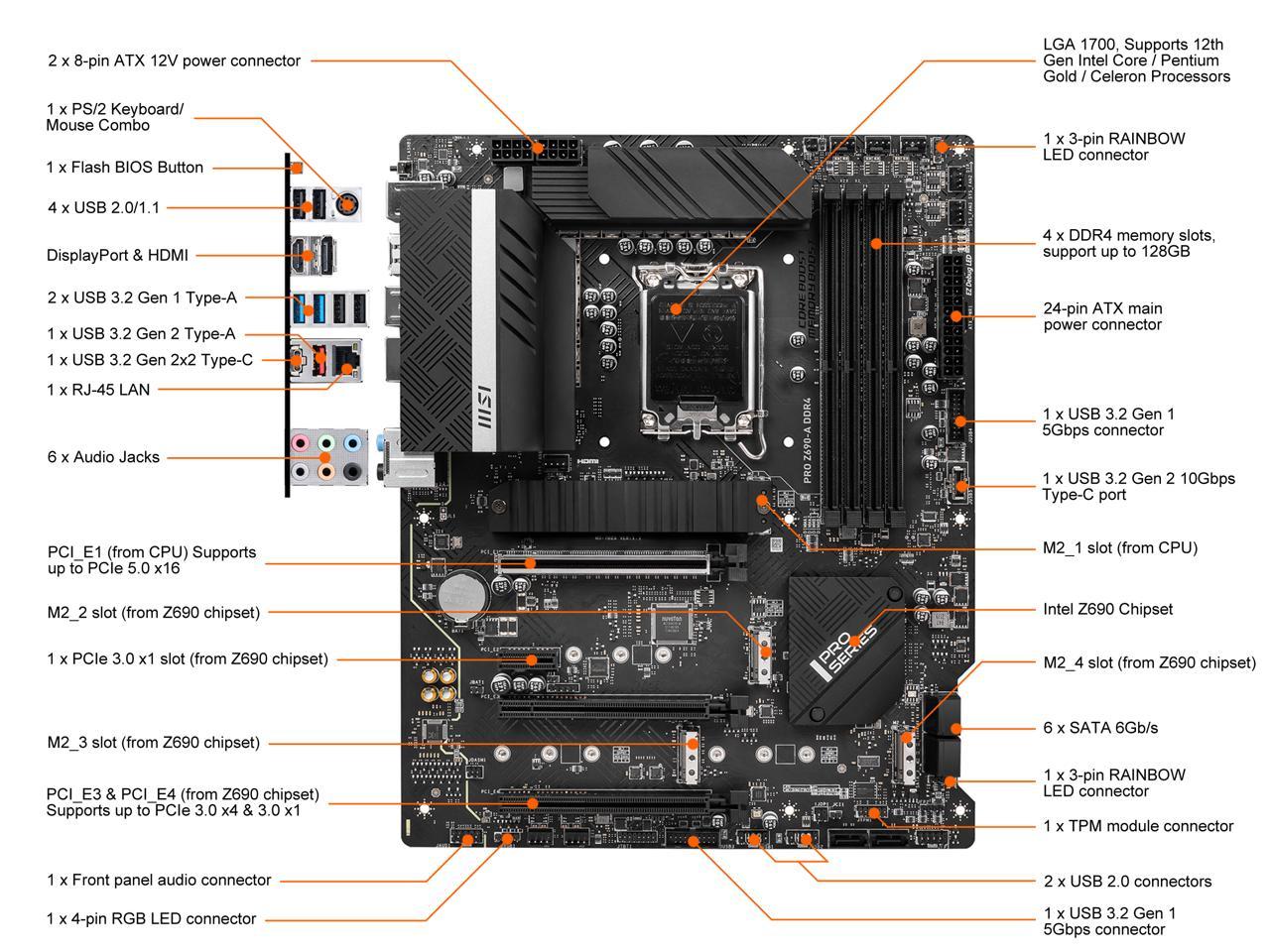 Pro Z690-a Ddr4 Motherboard Atx