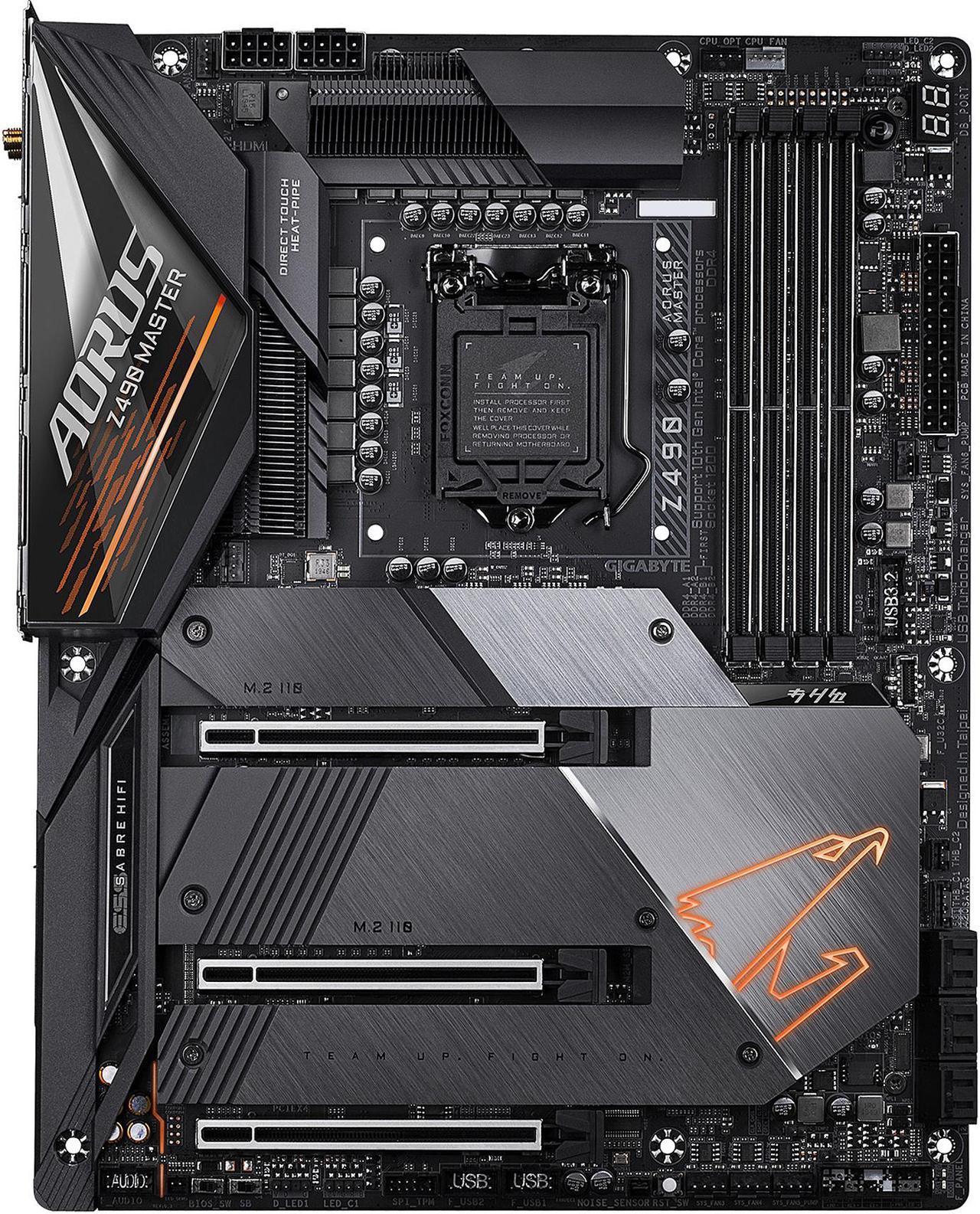 GIGABYTE Z490 AORUS MASTER LGA 1200 Intel Z490 ATX Motherboard with Triple M.2, SATA 6Gb/s, USB 3.2 Gen 2, WIFI 6, 2.5 GbE LAN