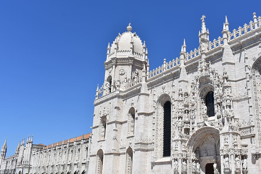 jerónimos monastery, church, religion, lisbon, portugal, europe, HD wallpaper