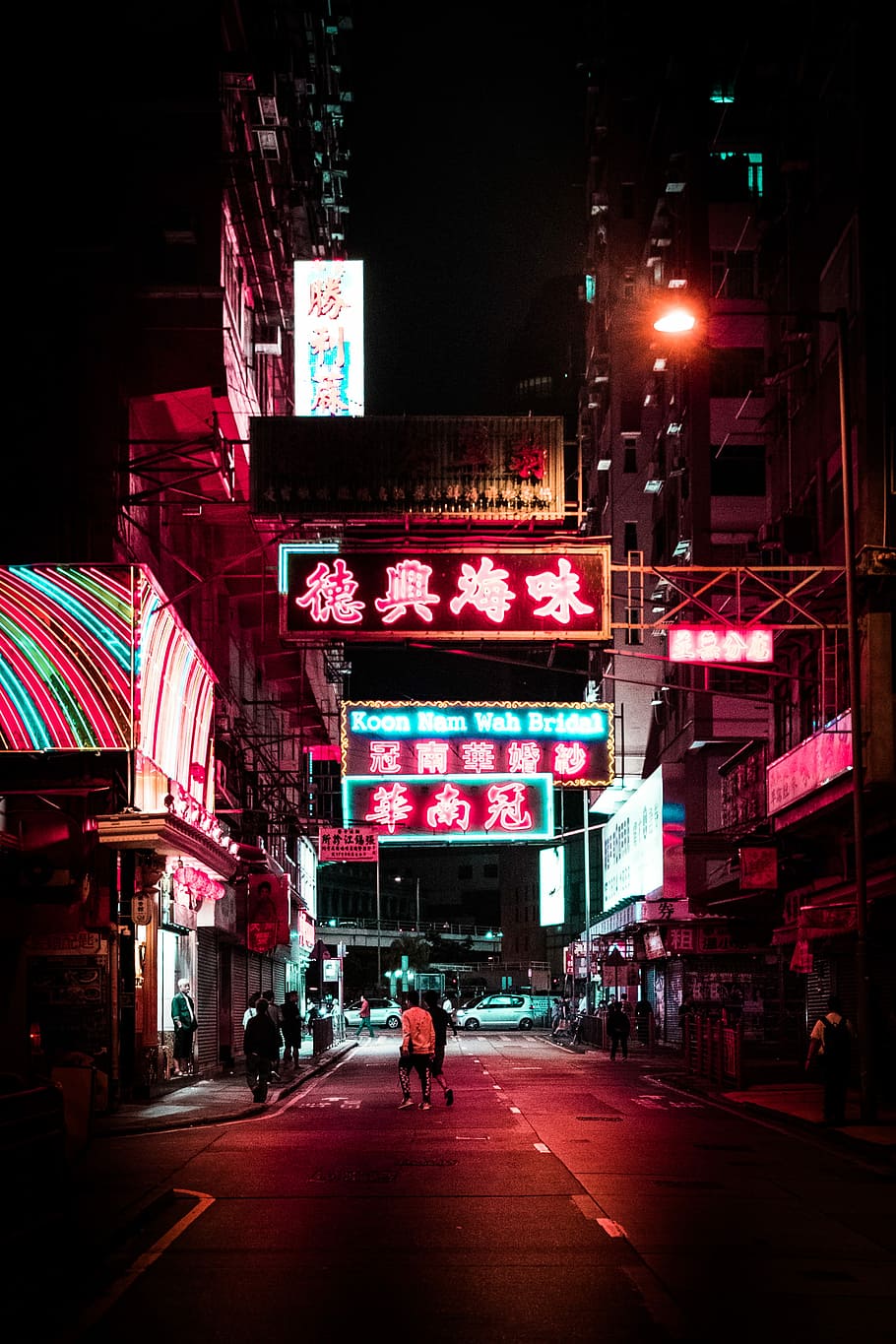 street at night time, LED China Town cityscape by night, neon, HD wallpaper