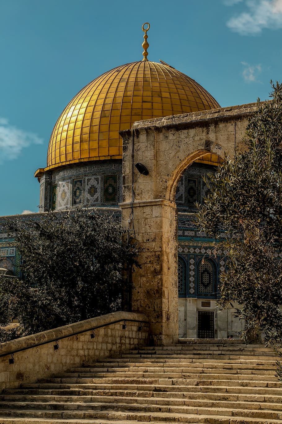 brown and gray dome building, al-aqsa, mosque, muslim, jerusalem, HD wallpaper