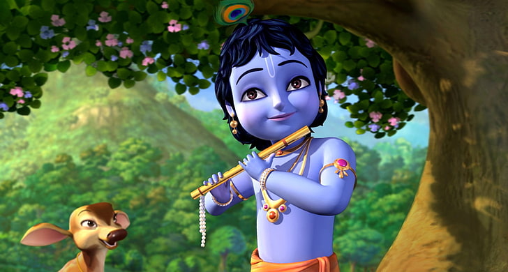 TV Show, Little Krishna, childhood, plant, human representation, HD wallpaper