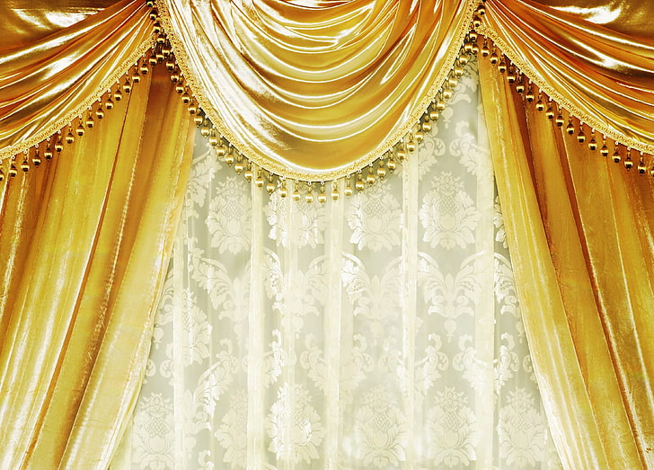 HD wallpaper: Curtains, Gold, Velvet curtains, Damask, indoors, pattern, no  people | Wallpaper Flare