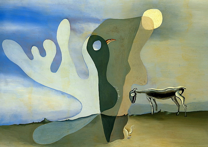 surrealism, picture, Salvador Dali, Ghostly Cow, no people, HD wallpaper