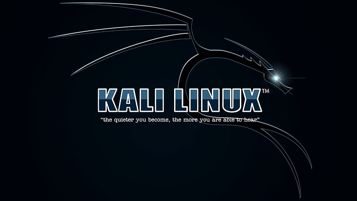 Kali Linux logo, GNU, Kali Linux NetHunter, text, black background HD wallpaper