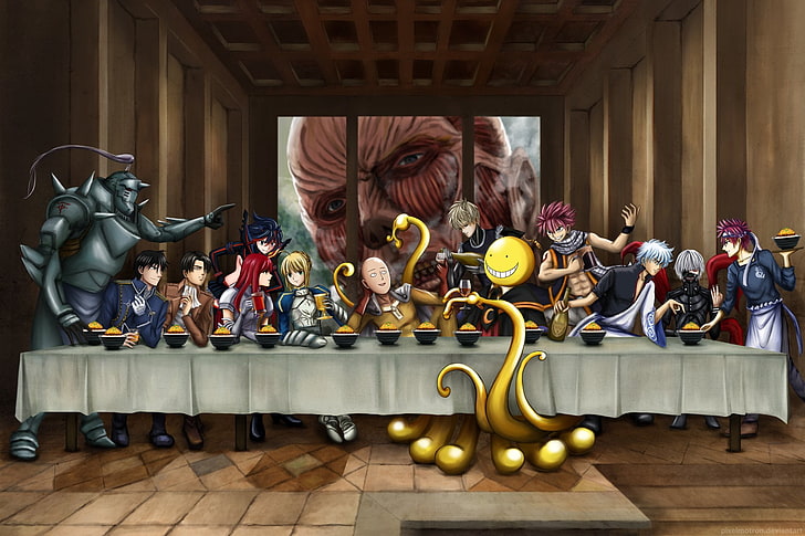 Anime The Last Supper wallpaper, Crossover, Alphonse Elric, Assassination Classroom, HD wallpaper