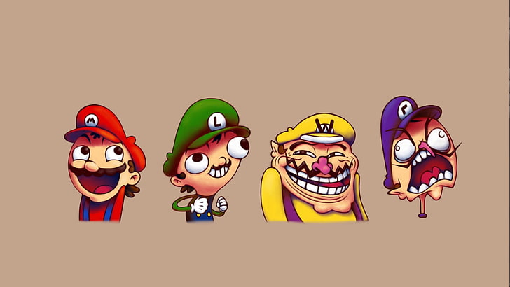 Super Mario and Luigi heads clip arts, Nintendo, Super Mario Bros., HD wallpaper