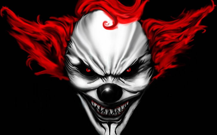 Free download | HD wallpaper: clown, Evil, face, scary, black ...