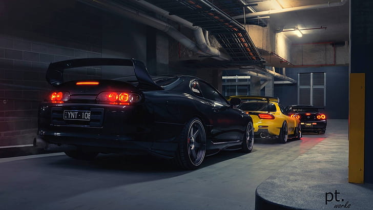 Toyota Supra MK4, Mazda RX-7 FD, Nissan Skyline GT-R R34, Japanese cars, HD wallpaper