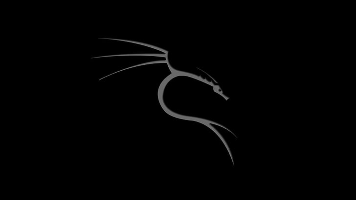 white dragon logo, Linux, Kali Linux NetHunter, Photoshop, black background HD wallpaper