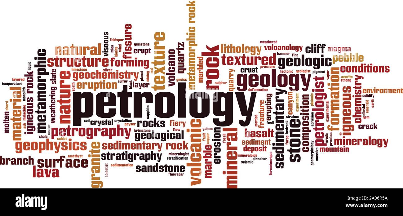 Petrology word cloud concept. Collage made of words about petrology. Vector illustration Stock Vector