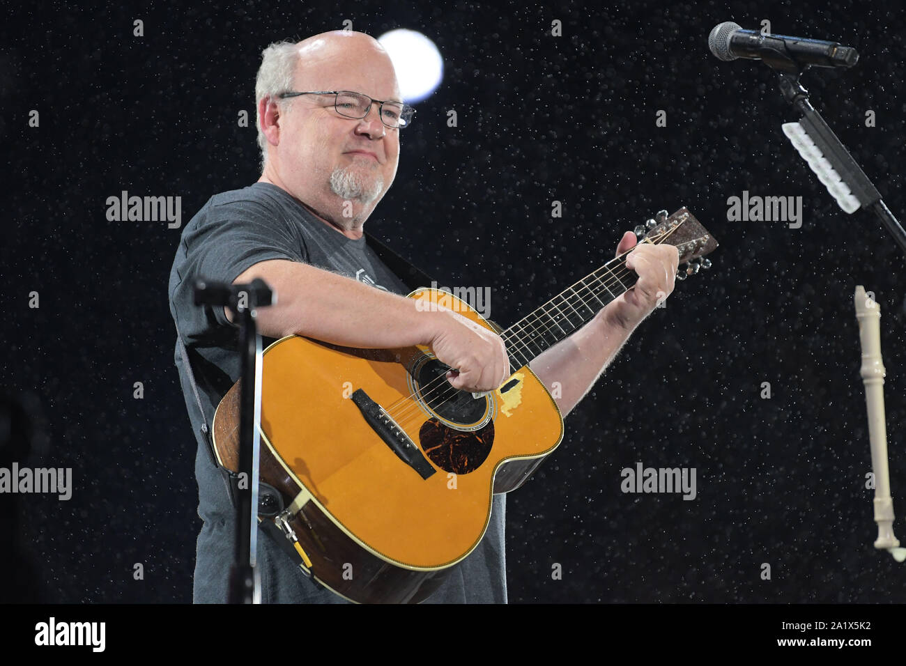 Rio de Janeiro, Brazil, September 28, 2019. Actor and musician Kyle Gass during the concert of the band Tenacious D at Rock in Rio in the city of Rio Stock Photo