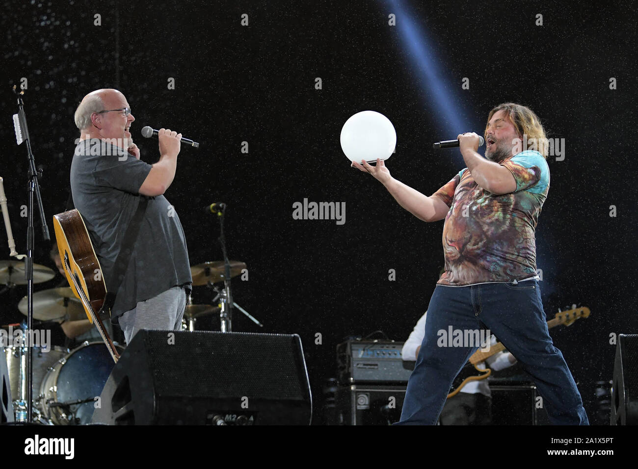 Rio de Janeiro, Brazil, September 28, 2019. Actors and musicians Jack Black and Kyle Gass during Tenacious D's concert at Rock in Rio in Rio de Janeir Stock Photo