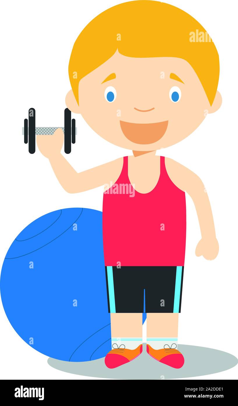 Cute cartoon vector illustration of a trainer Stock Vector