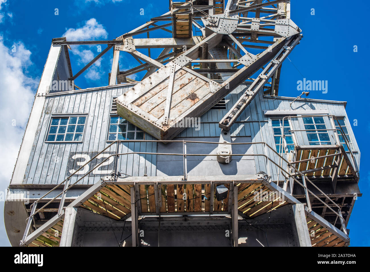 Cranes in the Floating Harbour section of Bristol Docks, Avon, England, UK. Stock Photo