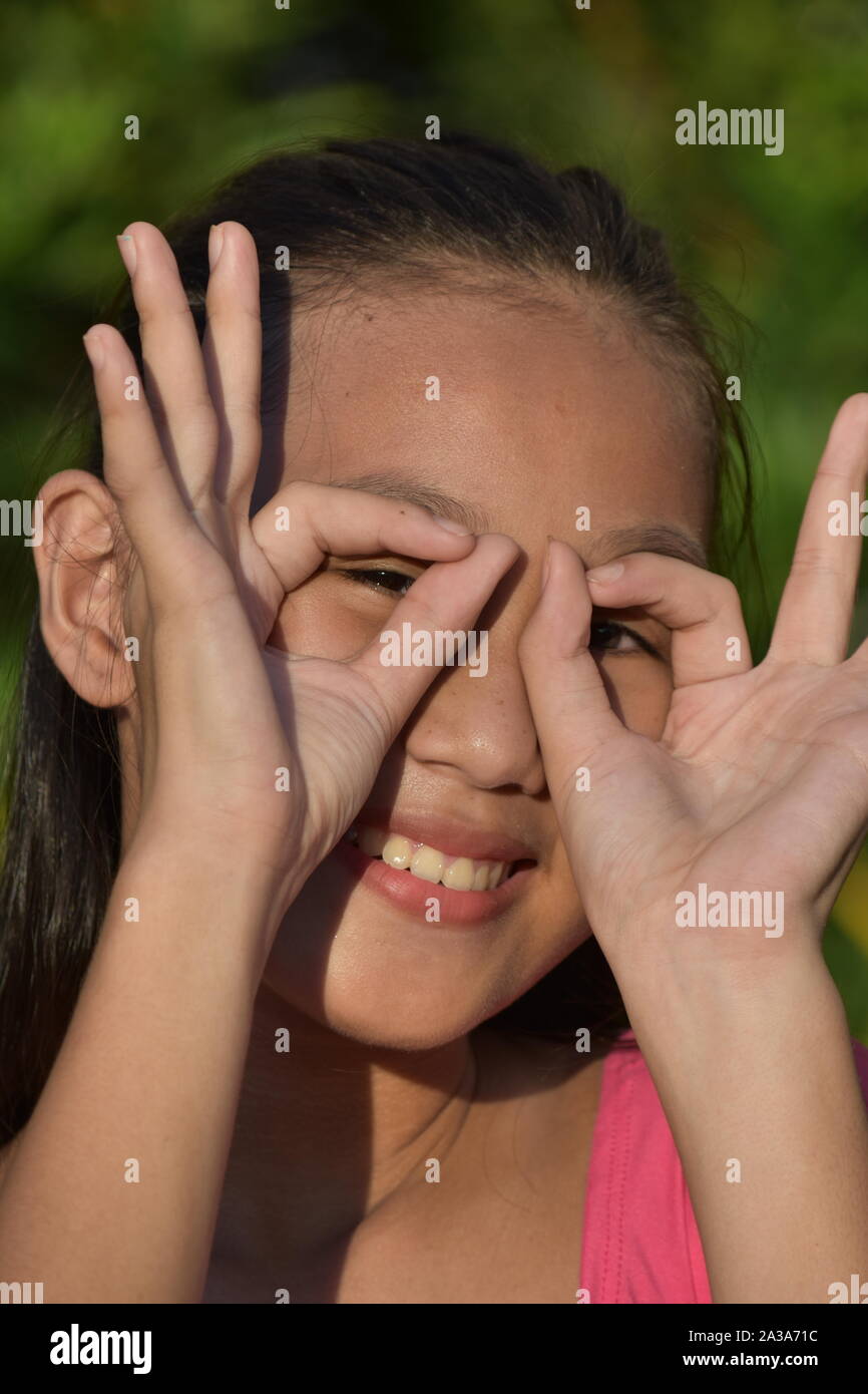 An A Female Youngster Looking Stock Photo