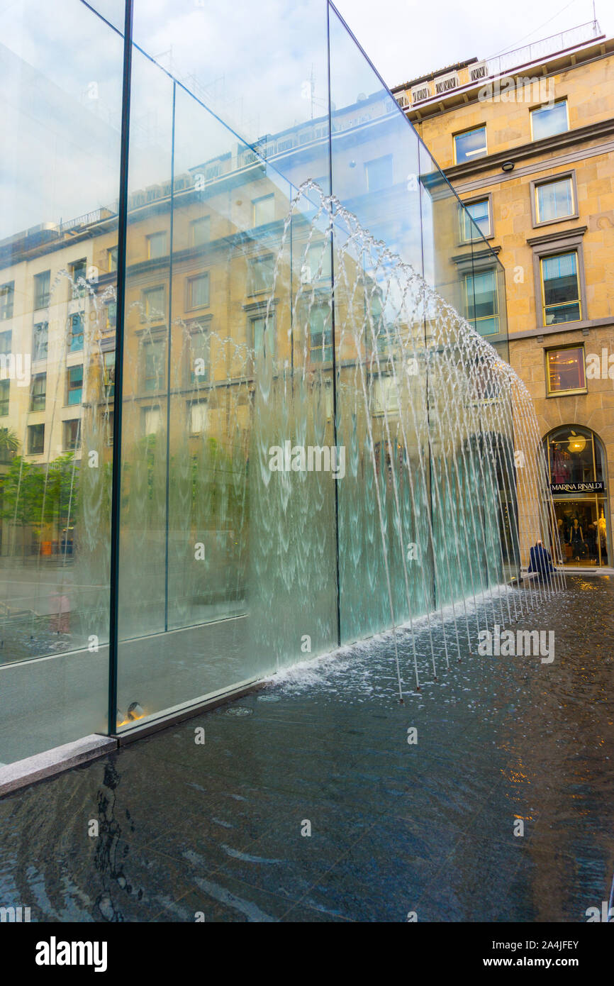 Europe, Italy, Lombardy, Milan , Piazza Liberty, Apple Store designed by architect Norman Foster Stock Photo