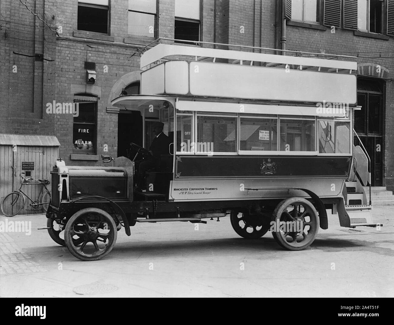 1913 Daimler double deck bus. Stock Photo