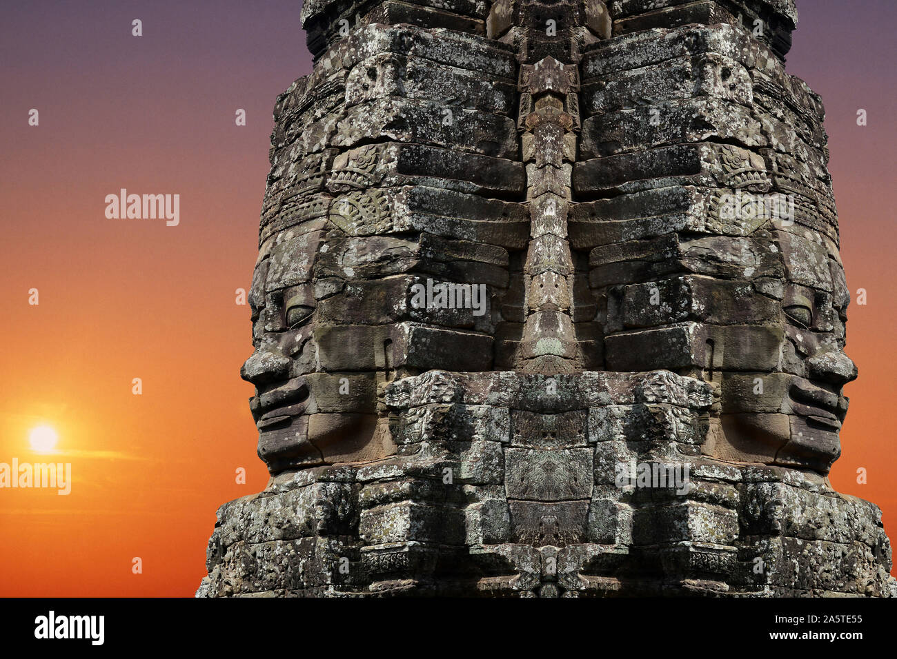 King Jayavarman VII., Bodhisavatta, Bayon, Angkor Thom, Kambodscha Stock Photo