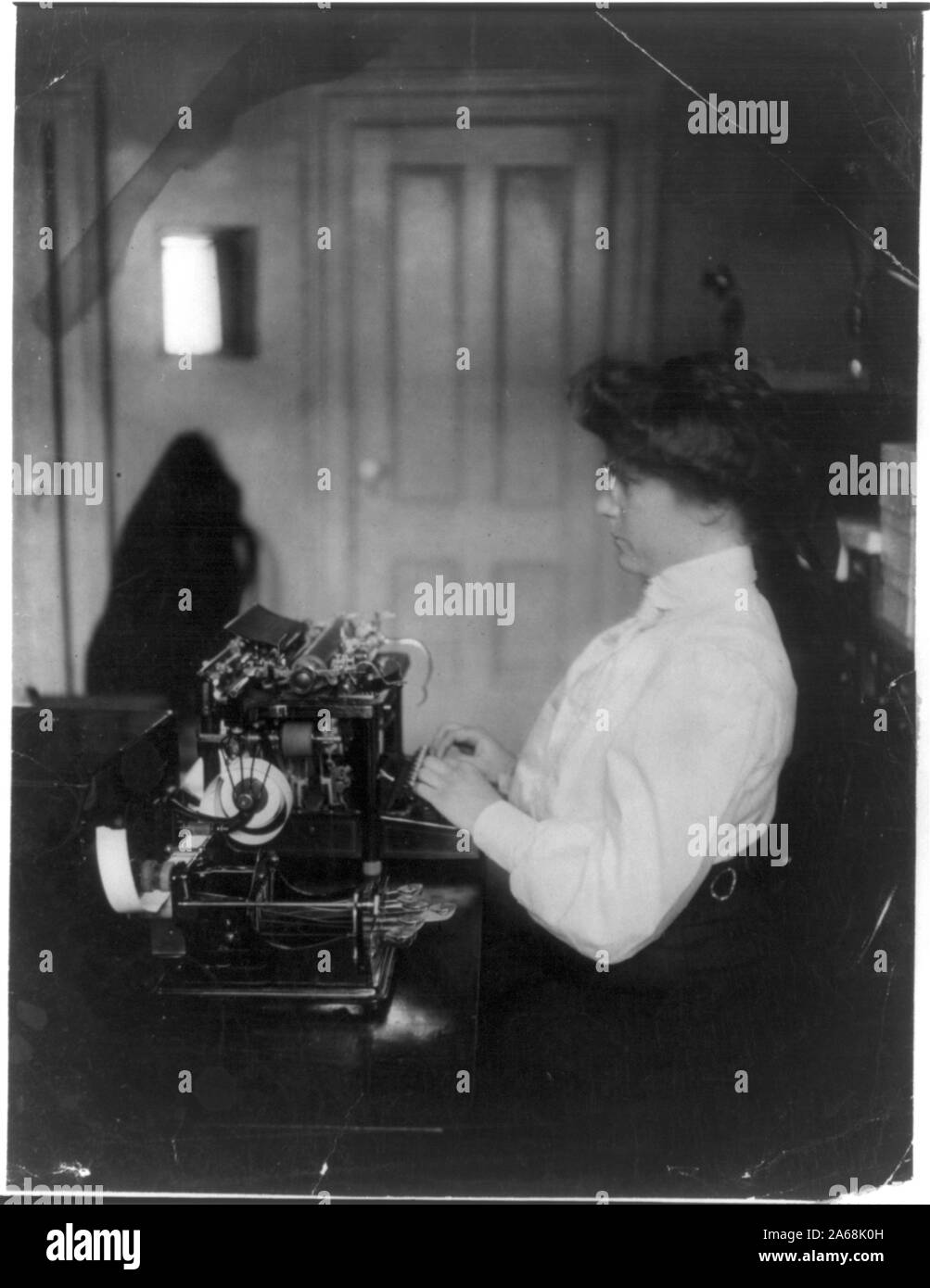 Woman typist Stock Photo