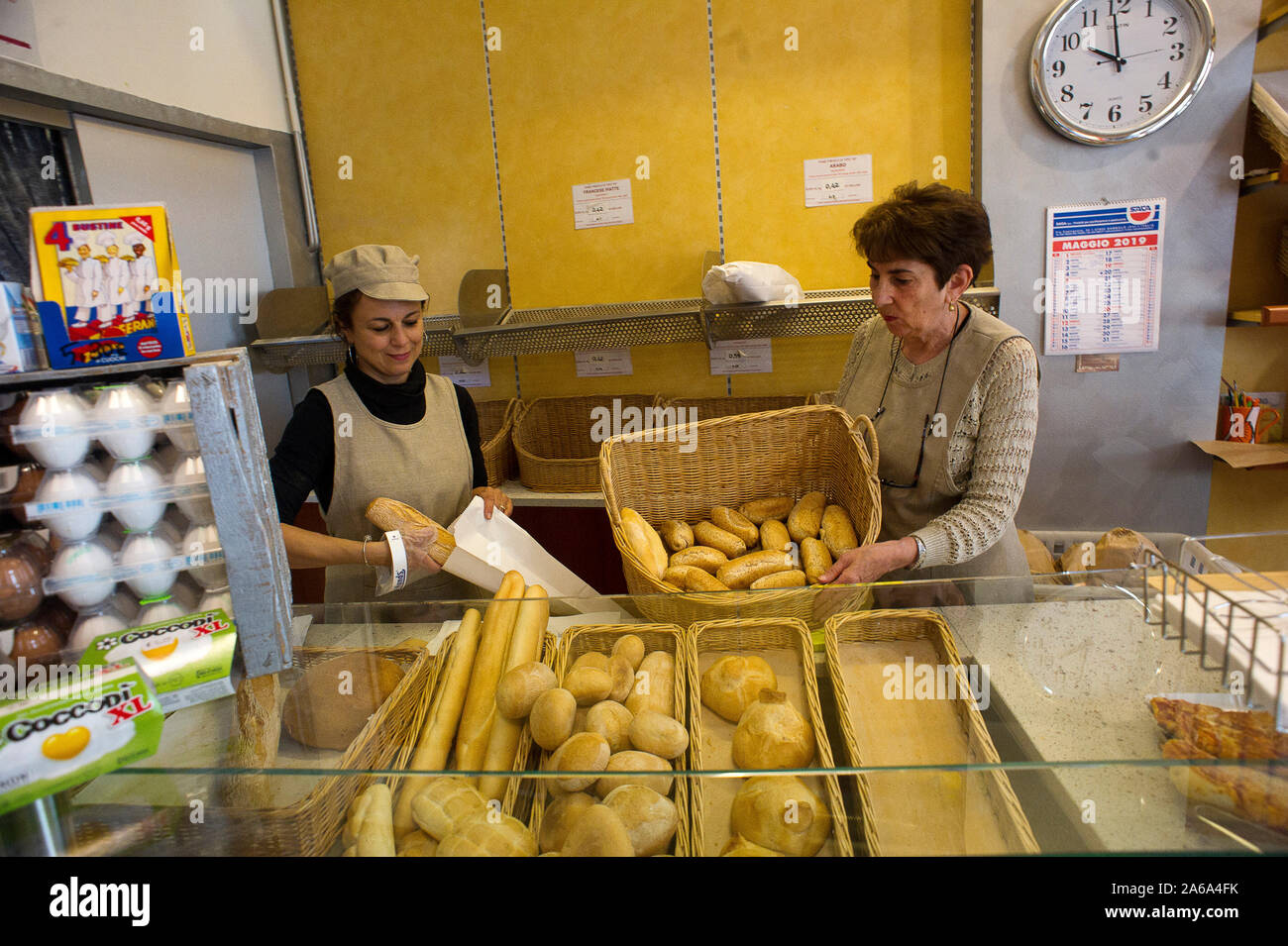 Europe, Italy, Lombardy, Crespi d'Adda workers' village, Unesco heritage. bakery Stock Photo