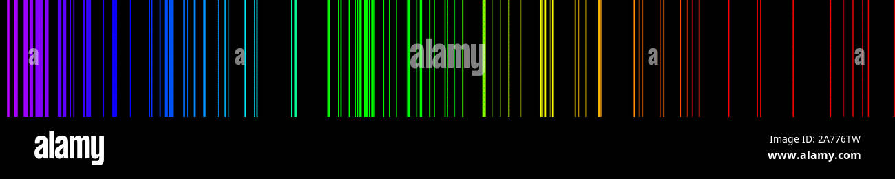 Emission Spectra of Rhodium Stock Photo