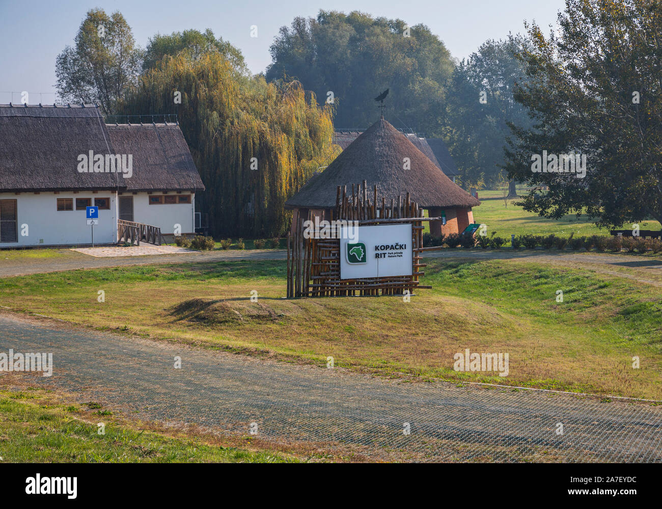 Nature park Kopacki rit entrance, Croatia Stock Photo