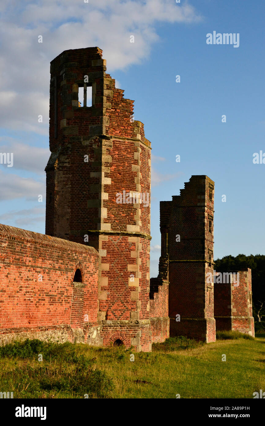 Ruins of Bradgate House in Bradgate Park, Leicester, Leicestershire, England, UK Stock Photo